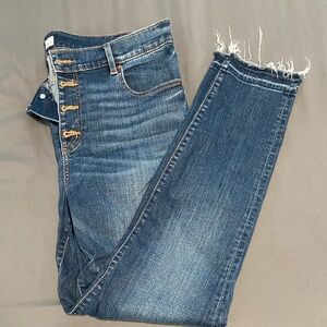 LOFT High-Rise Button-Fly Stretch Jeans